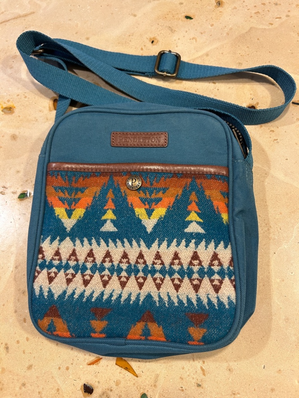 Pendleton Summit Peak Aztec Wool Earthy Crossbody Hiking Satchel